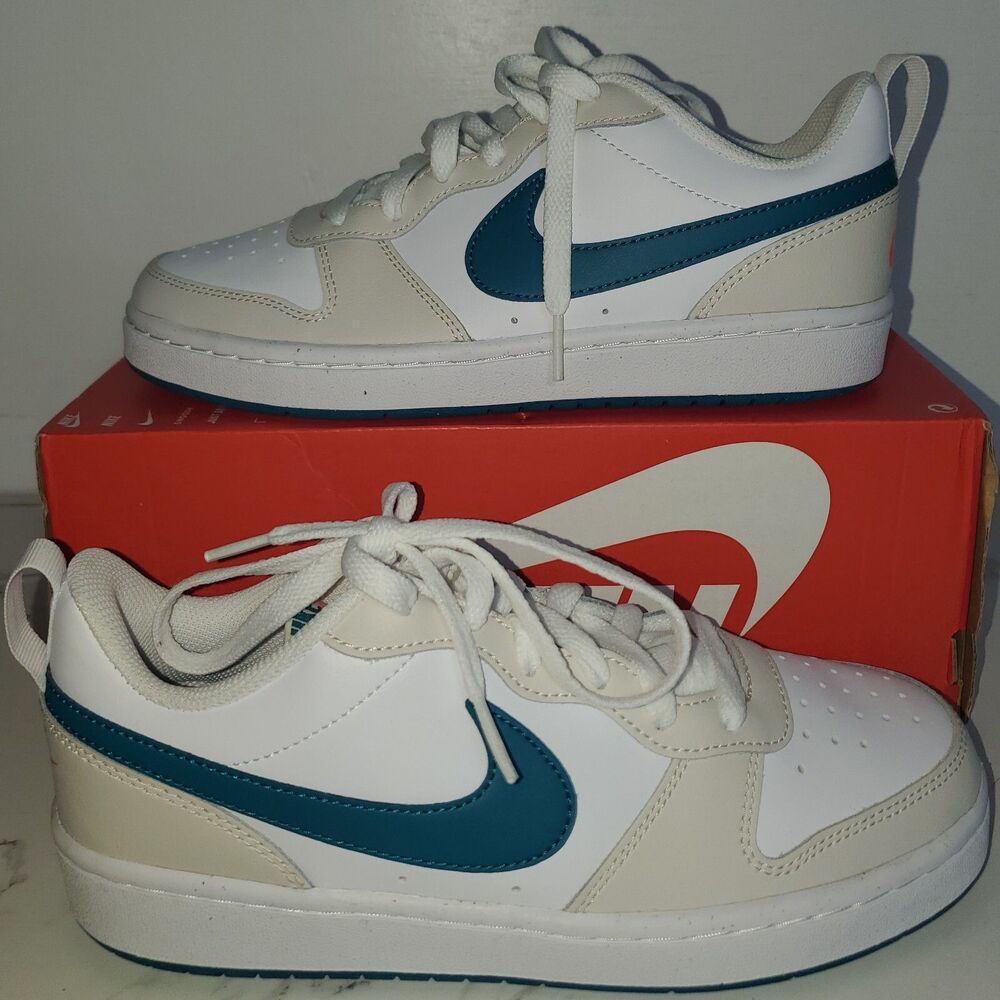 Nike 6Y Court Borough Low 2 GS Phantom Bright Spruce BQ5448-017 NIB "No Lid"
